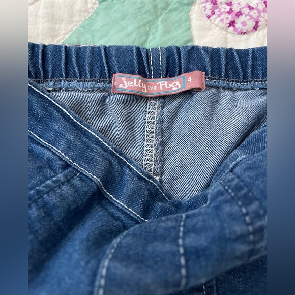 Jelly The Pug Ruffled Denim Bell Bottom Jeans - Picture 3 of 3